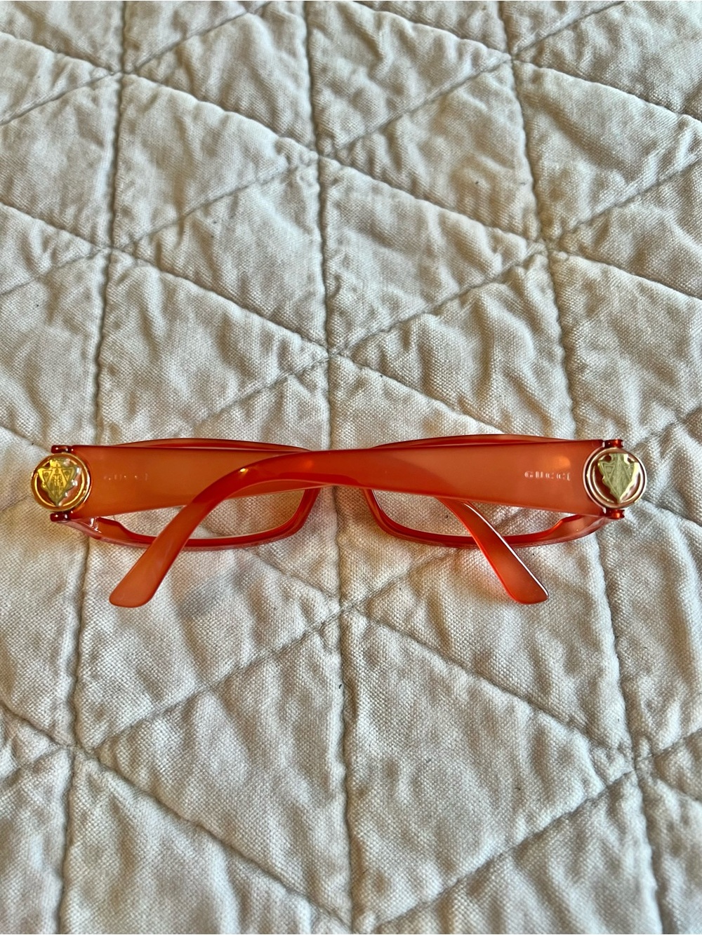 Vintage Gucci GG3021 0LPG Opal Coral Rectangular Glasses Frames Italy Rare - Picture 4 of 9